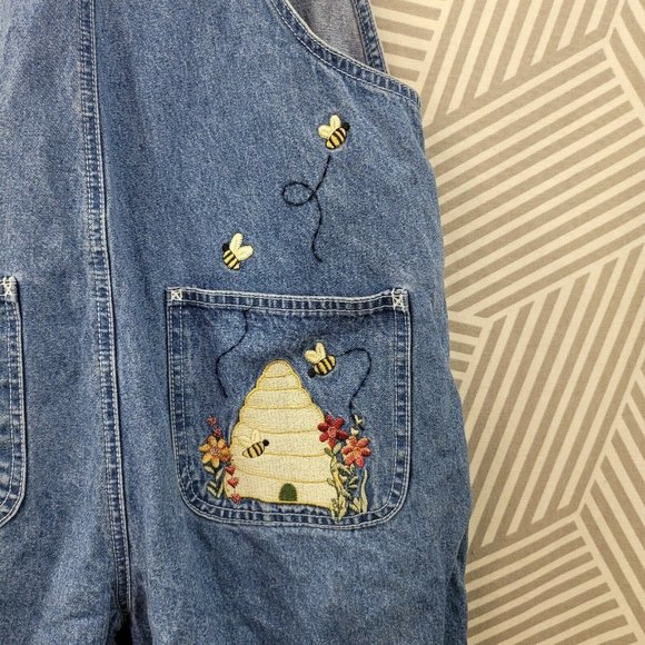 Denim Jean Overall Small Shortall Bumble Bee - Picture 5 of 6